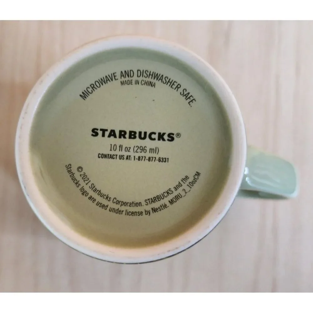 Starbucks Coffee Mug 2021 Green Leaf Mermaid 10 Fl Oz 4in Cup Coffee Bar